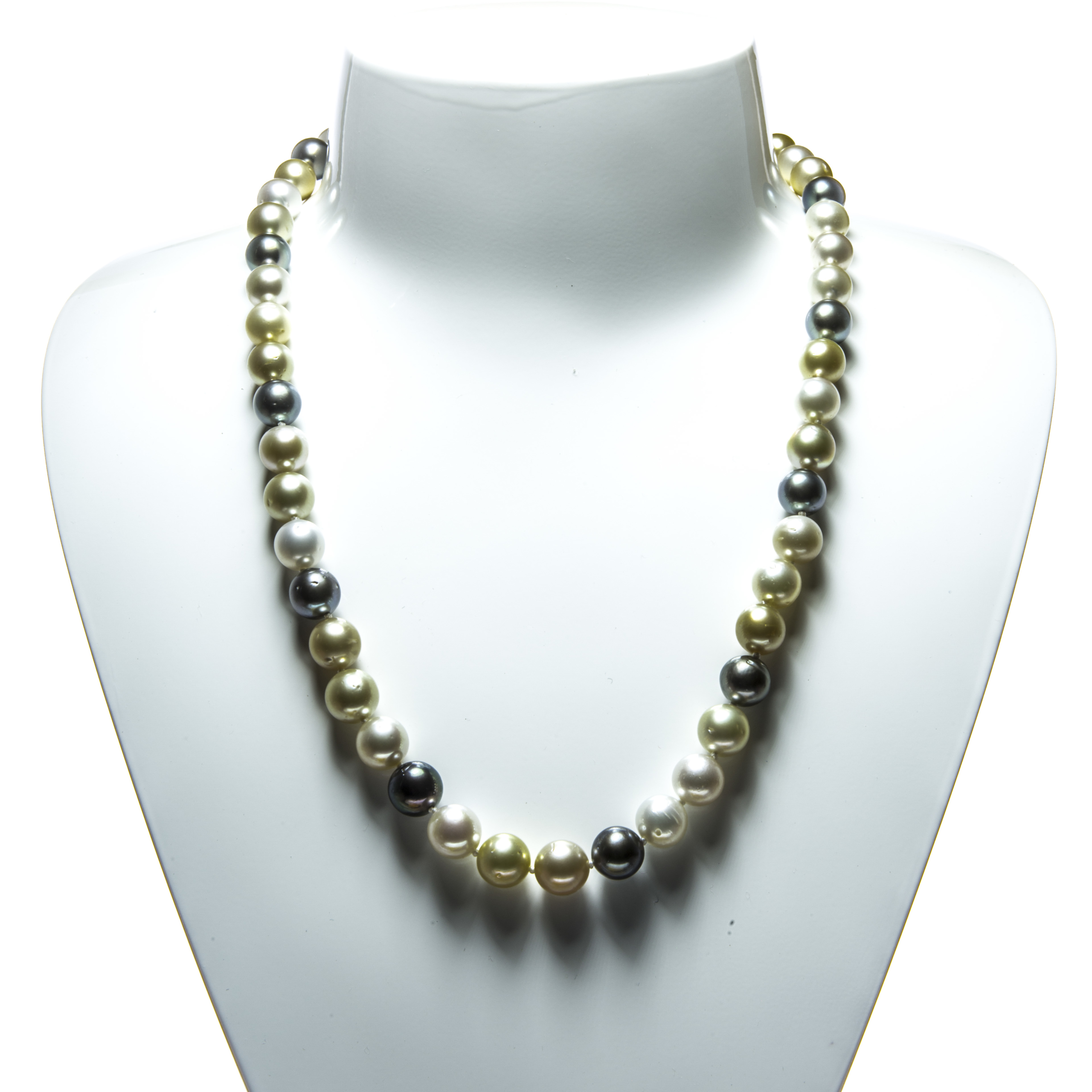 Multicolour South Sea Pearl Necklace with Silver clasp